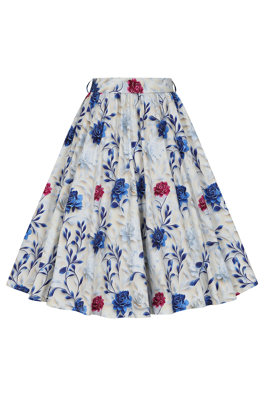 Blue Willow Floral Swing Skirt